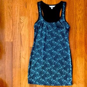 Blue Sequin Front Dress